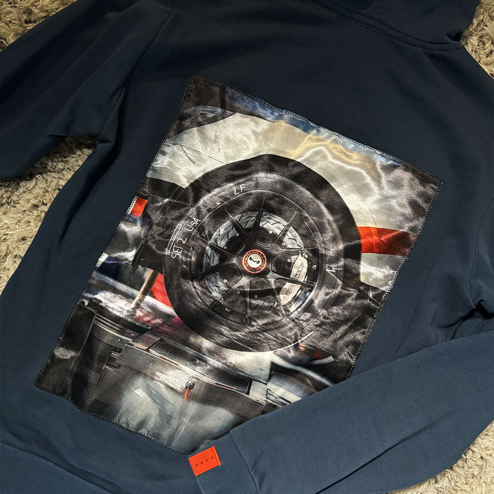 Tire Print Blue Hoodie