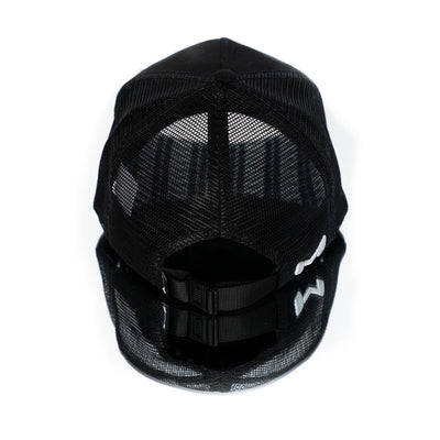 Back of the Air Flow Moradness black mesh back snapback hat with adjustable clip closure