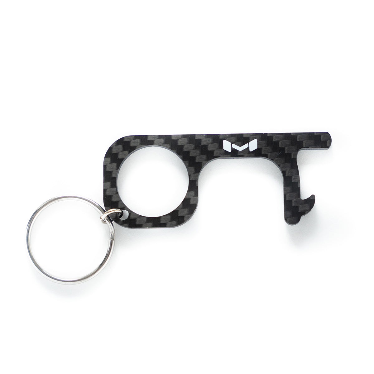 Real carbon fiber no-touch keychain and bottle opener