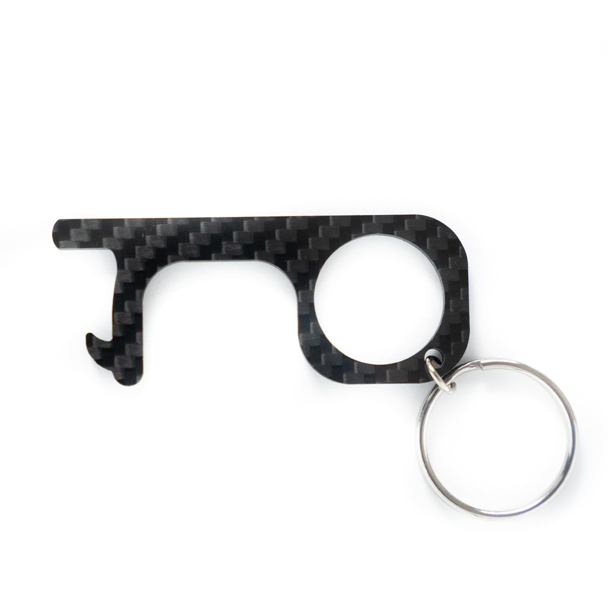 Real carbon fiber no-touch keychain and bottle opener