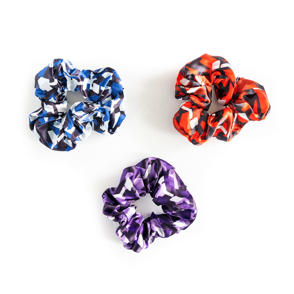 Camo Hair Scrunchie Trio