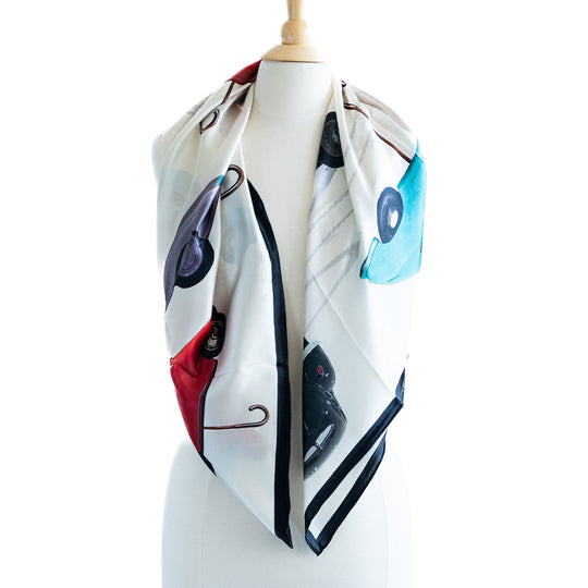 Vintage Cars Silk Scarf