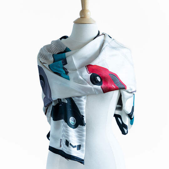 Vintage Cars Silk Scarf