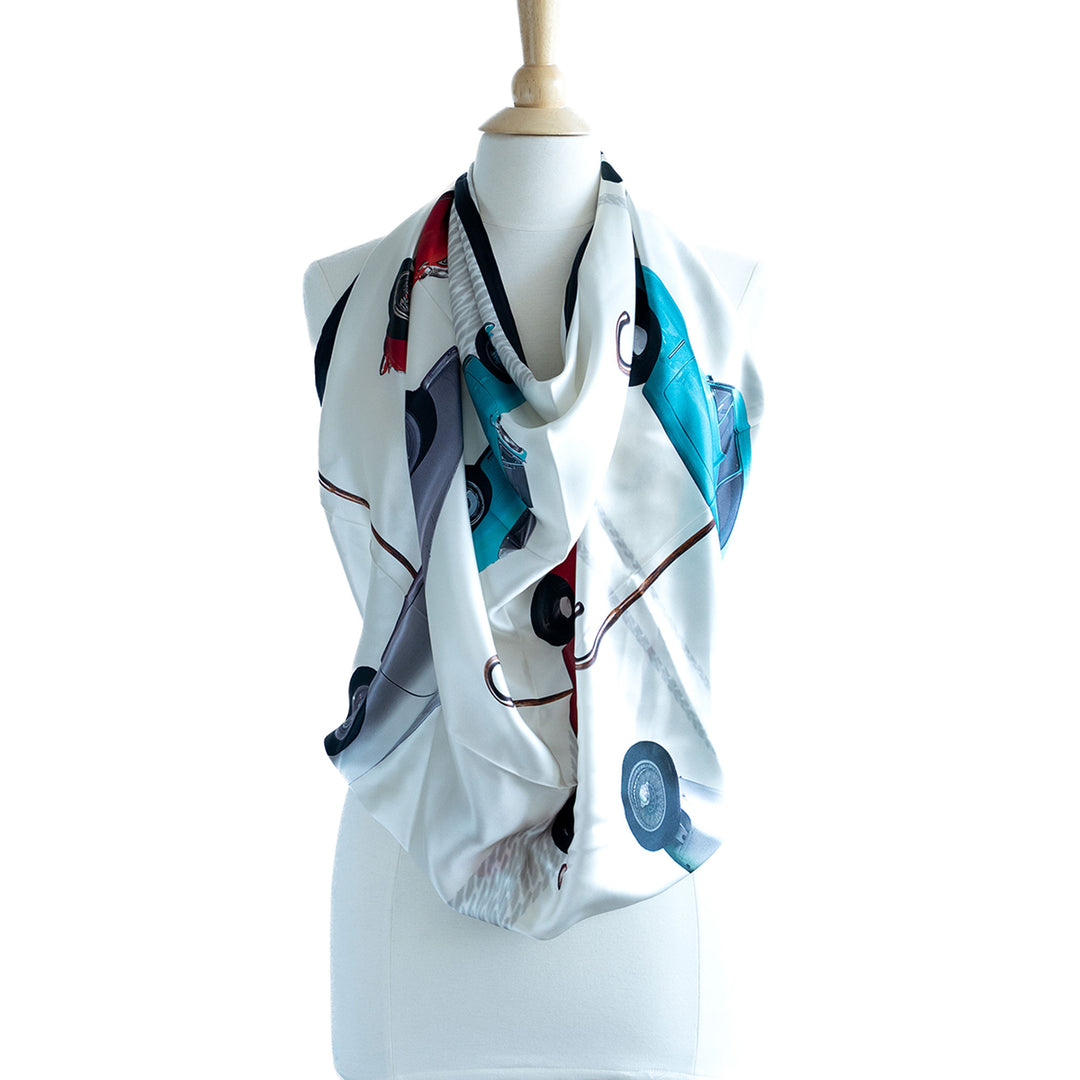 Vintage Cars Silk Scarf