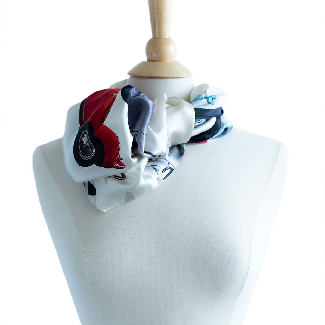 Vintage Cars Silk Scarf