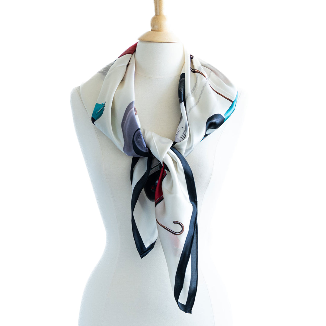 Vintage Cars Silk Scarf