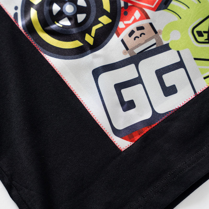 Moradness sticker bomb satin print soft cotton t-shirt